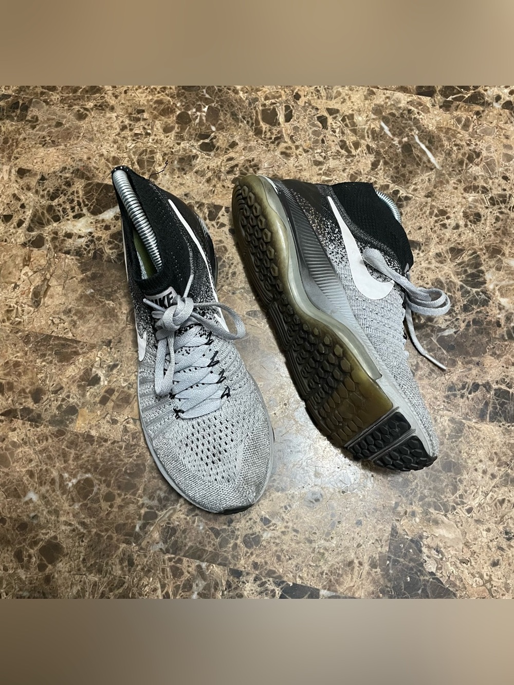 Nike Zoom All Out Grey, Black and White Flyknit Training Shoes Size 8 Women